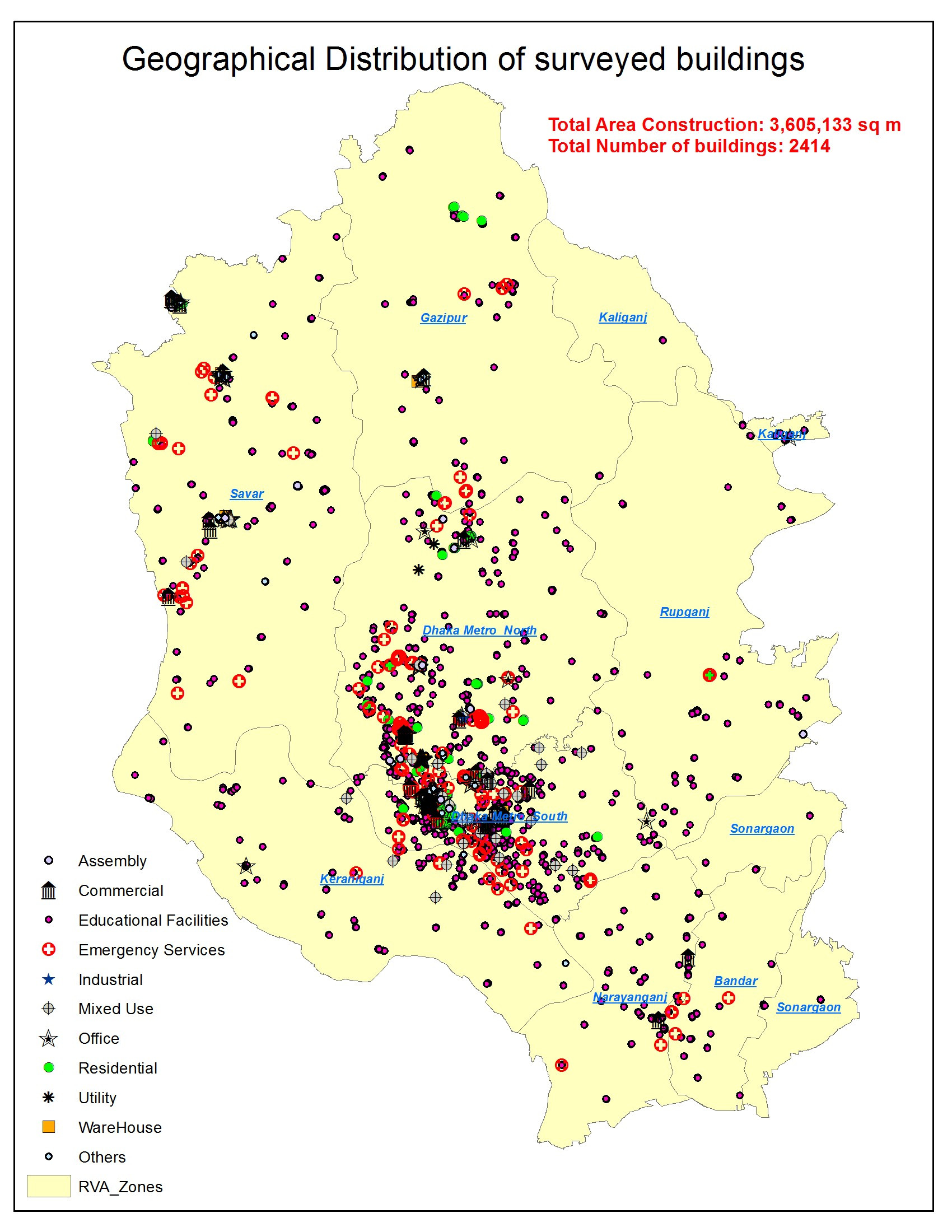 Geographical Distribution Map of Surveyed Buildings