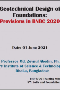 Cover Image of the 1.13 Geotechnical Design of Foundations: Provisions in BNBC 2020, Part 6, Chapter 3